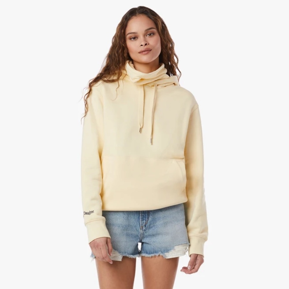 Favorite Daughter Mask Hoodie - Pastel Yellow - XS